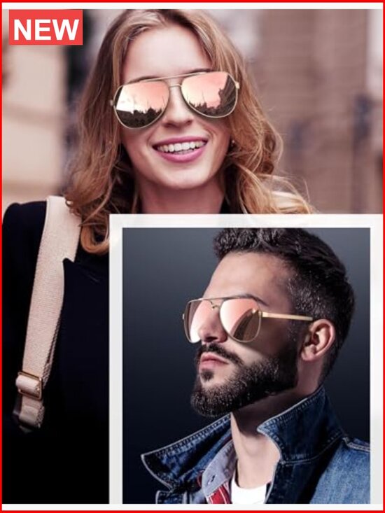 Aviator Sunglasses Polarized UV400 Protection Spring Hinge Half Frame Retro main image 4